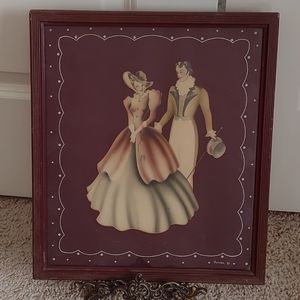 Antique 1940s Turner "Courting Couple"  Framed Print